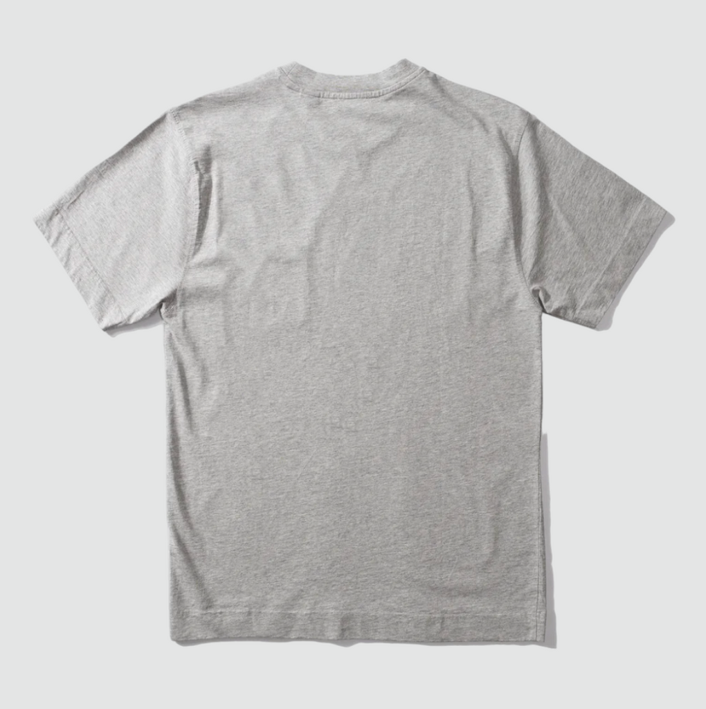 Edmmond Studios Pocket Core Tee in Grey - Short-sleeve T-shirt with upper left side pocket, made from 100% cotton