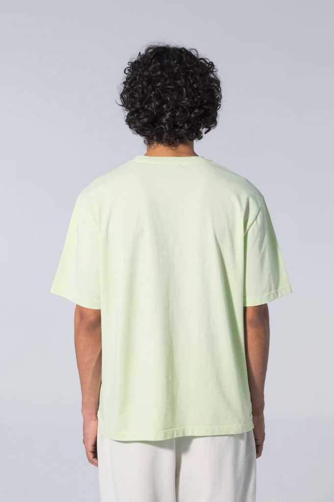 Unfeigned Basic T-Shirt - Blue Graphite: Blue graphite basic t-shirt made from heavyweight organic cotton, featuring side slits and longer length at the back