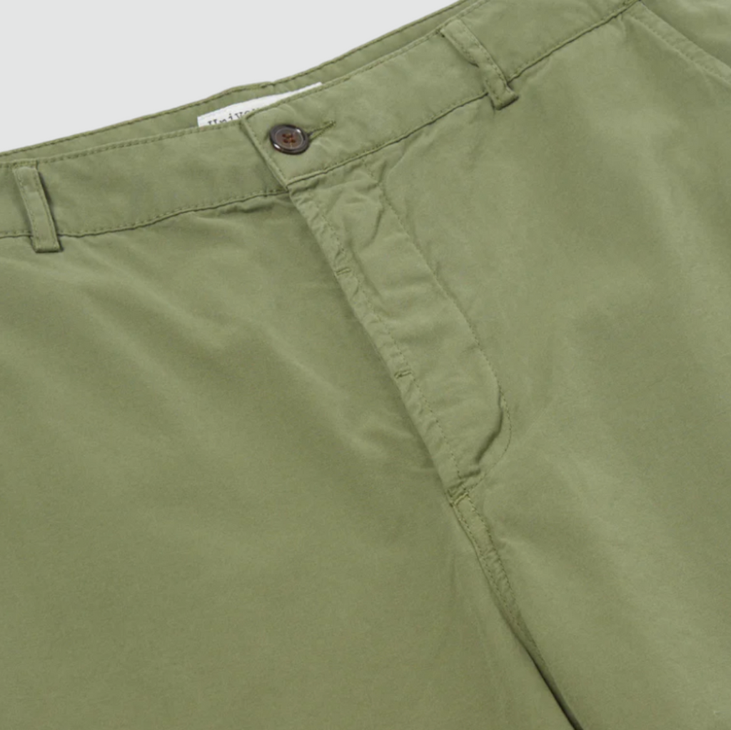 Universal Works Military Chino in Birch Summer Canvas - Comfortable loose-fit trousers crafted from durable mid-weight canvas fabric. Button fly, front and rear pockets