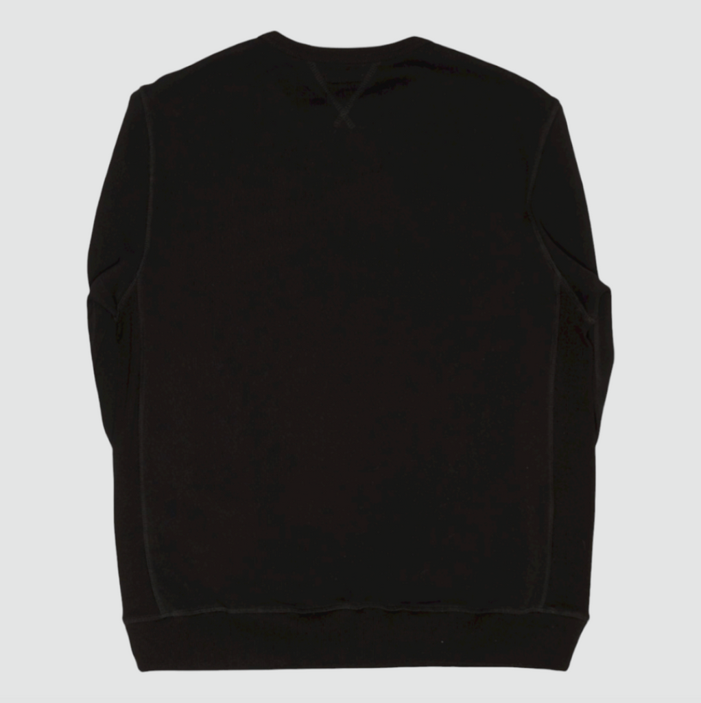 Dubbleware 1924 Sweat in black, made from 100% organic cotton with loopback French terry and chainstitched felt details.