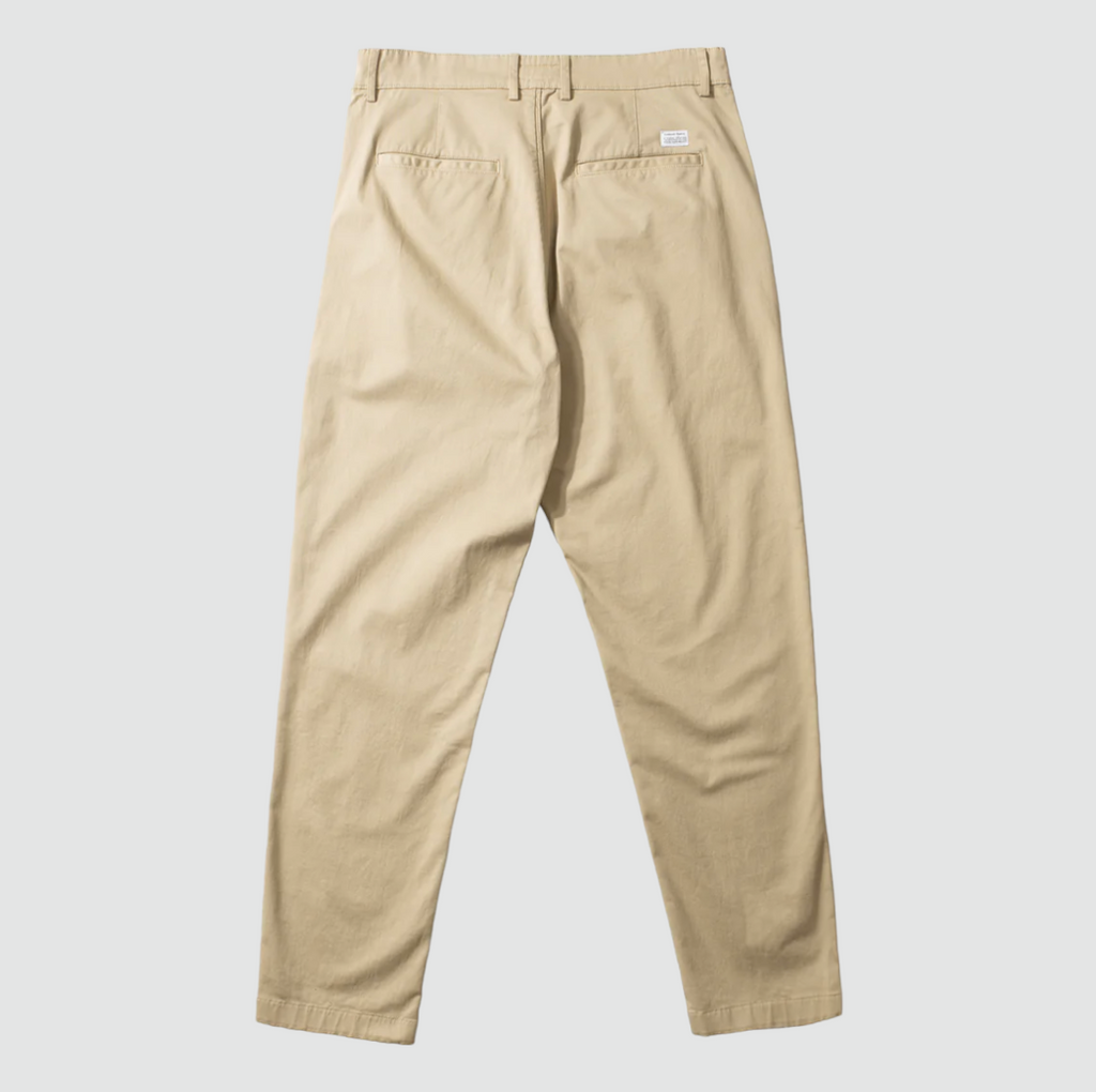 Edmmond Studios Chino Pant in Tan - Classic plain tan chino pants crafted from 100% cotton and made in Portugal.