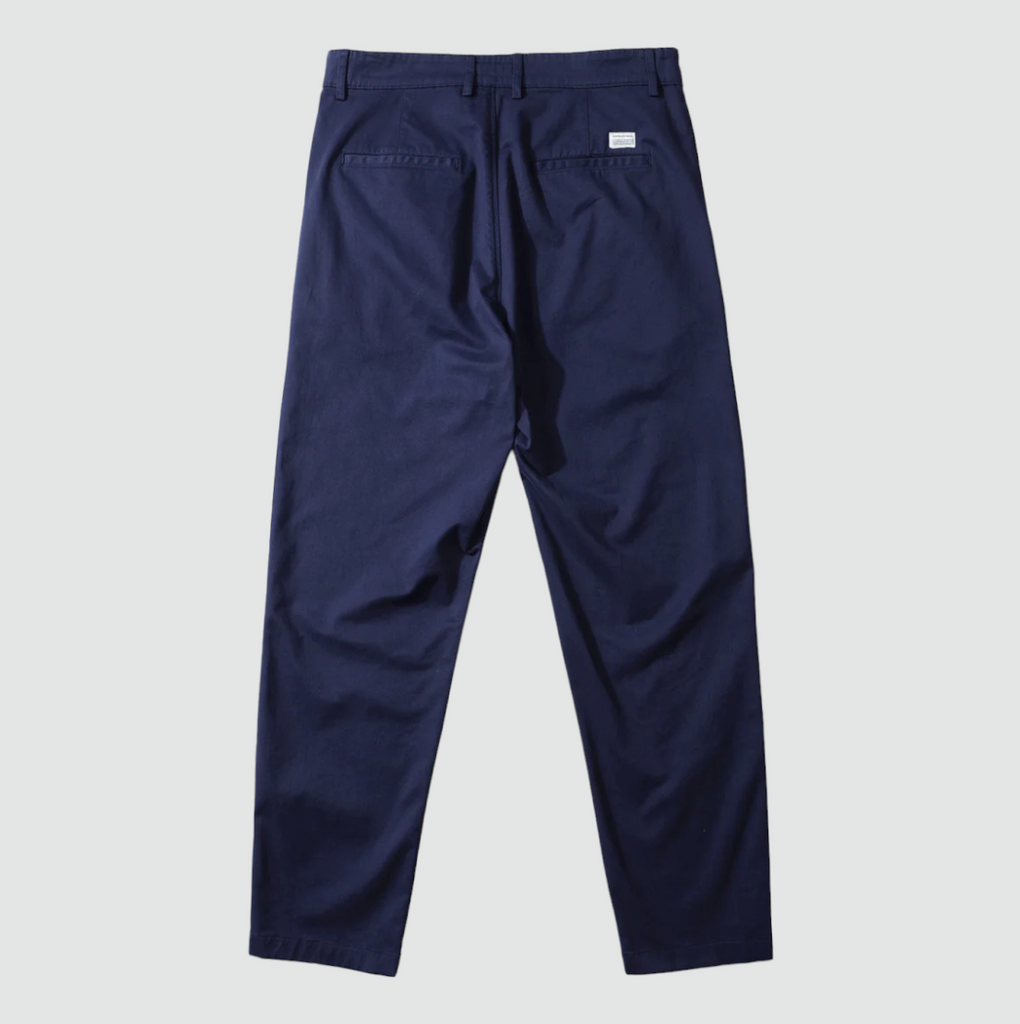 Edmmond Studios Chino Pant in Navy - Classic plain navy chino pants crafted from 100% cotton and made in Portugal.