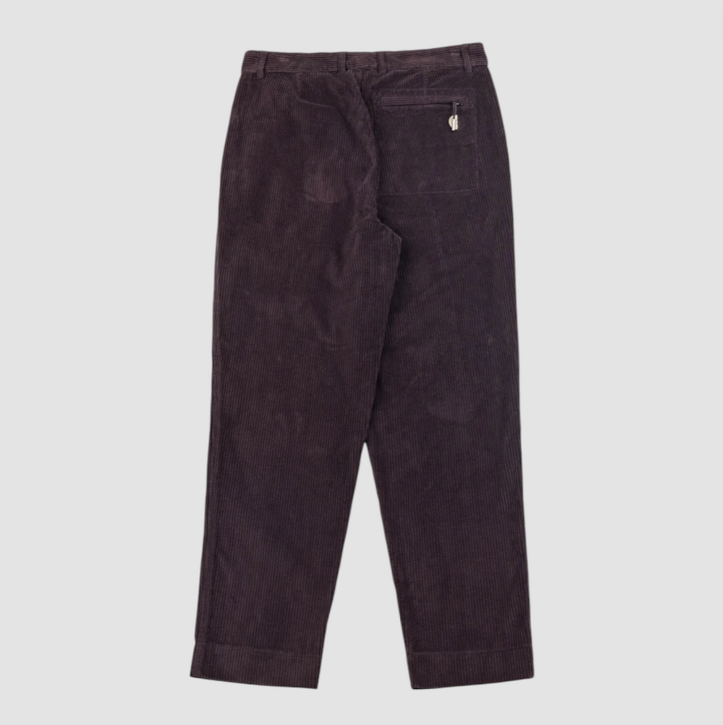 Dark corduroy pants on a light gray background.