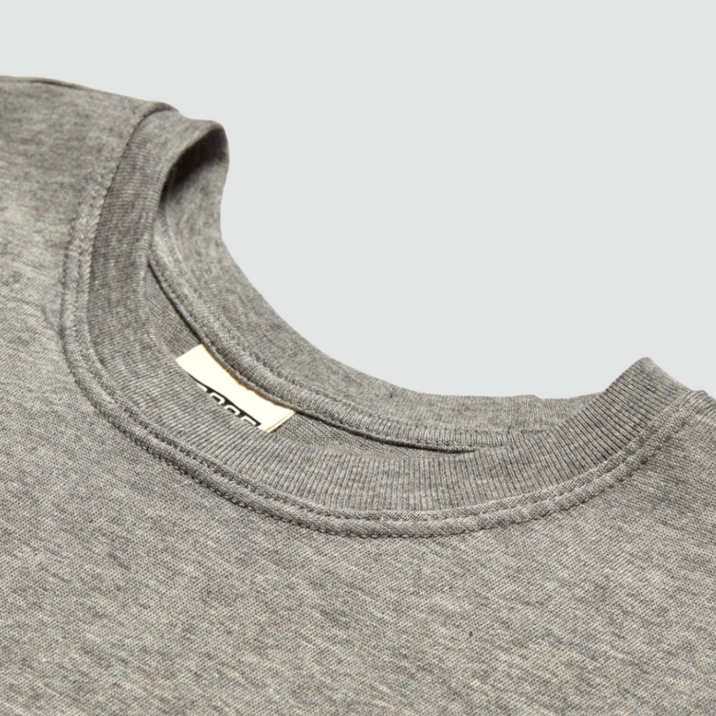 Forge Denim 'Betty' Tee in Grey, featuring a slim fit and tonal stitching, crafted from premium Supima cotton jersey in England.