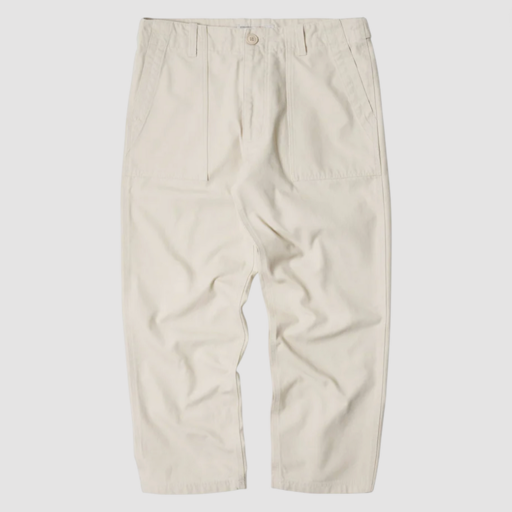Beige pants on a light gray background.