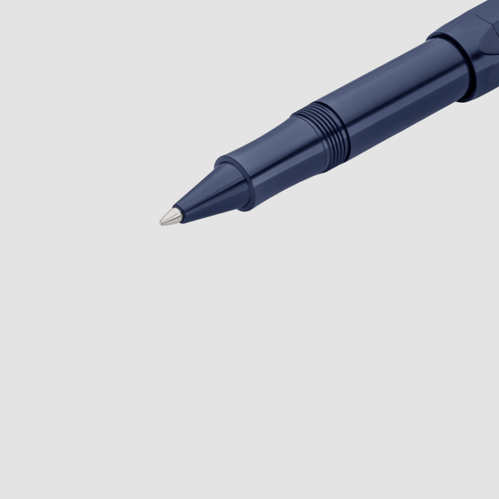 Kaweco Classic Sport Rollerball Pen in navy blue, compact and elegant with smooth ink flow and a timeless design.