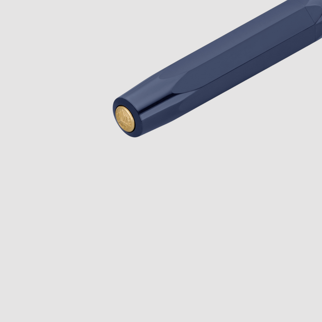 Kaweco Classic Sport Rollerball Pen in navy blue, compact and elegant with smooth ink flow and a timeless design.