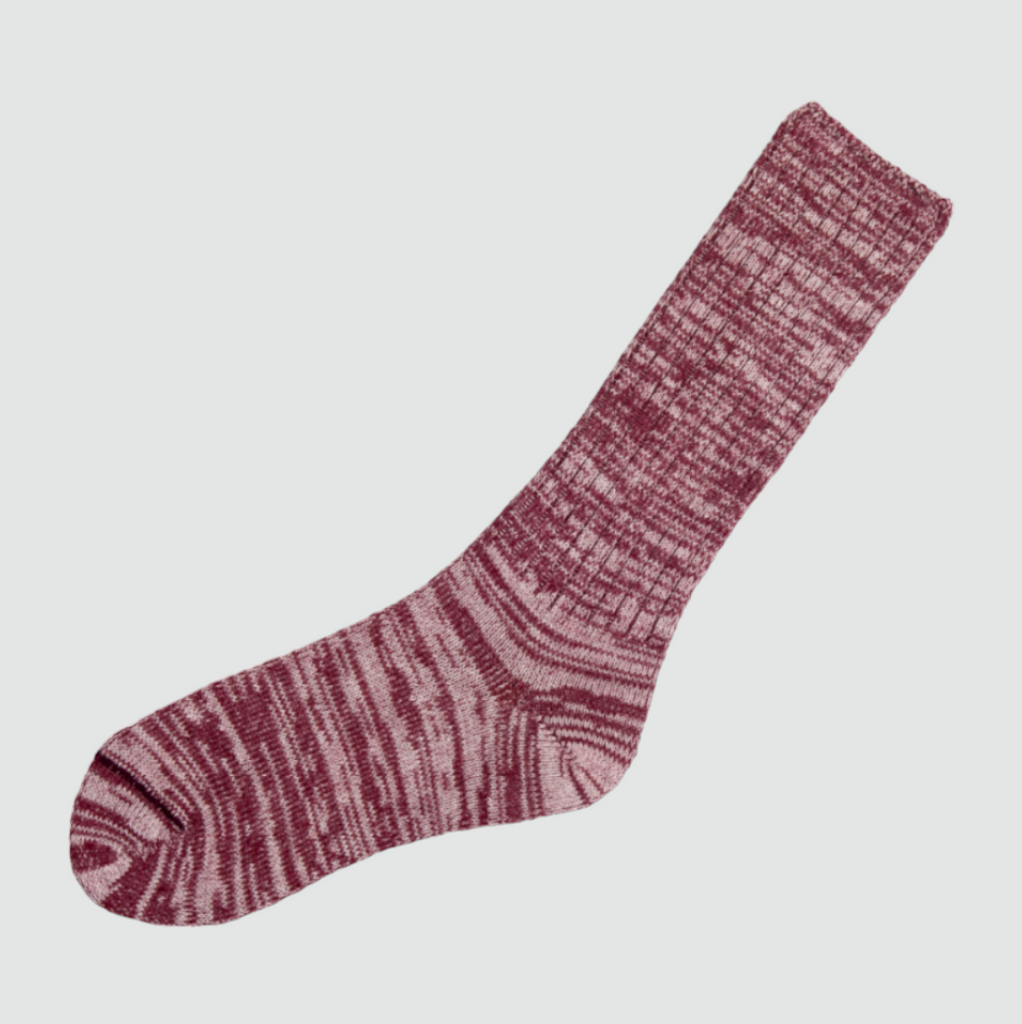 Soft and cozy Patapaca Red Bamboo Socks, featuring a blend of Baby Alpaca and Bamboo for all-season wear.