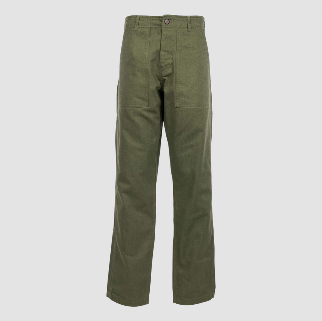 Green pants on a white background.