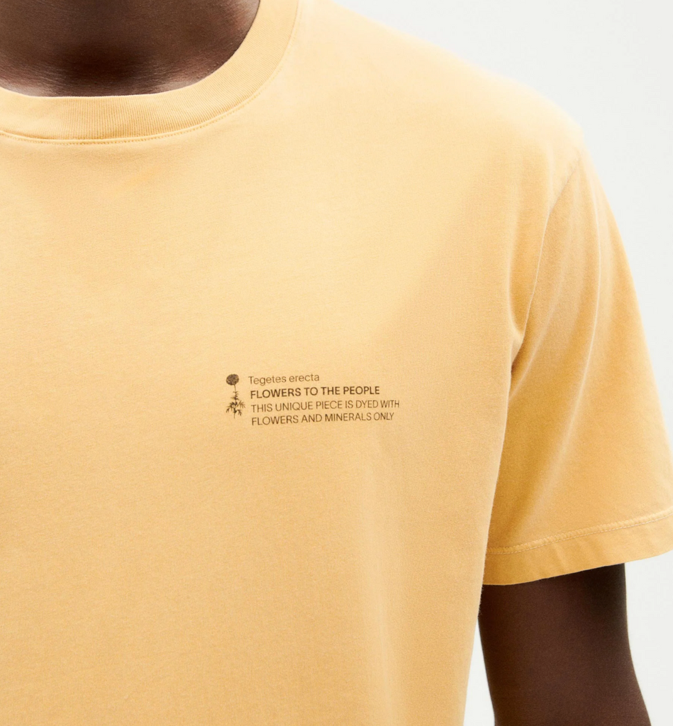 Thinking Mu Tagetes FTP Men's T-shirt - Sustainable organic cotton tee with relaxed fit, round neck, and short sleeves, ethically made in Portugal.