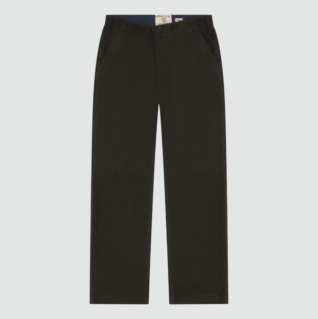 USKEES #5005 Cord Workwear Pants in Faded Black - Organic corduroy trousers with deep pockets and tapered leg fit