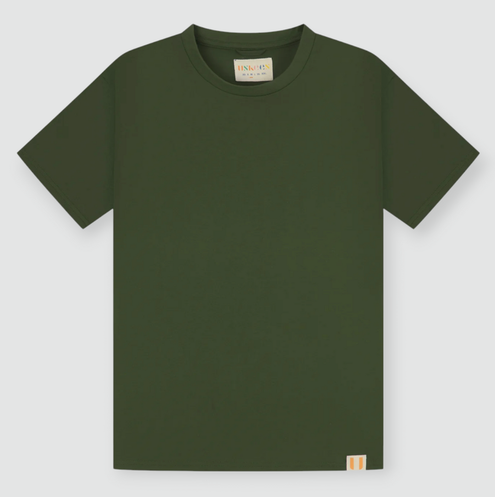 USKEES #7006 T-shirt in Coriander - Organic cotton jersey, enzyme-washed for comfort and style. OCS Standard certified. Available now