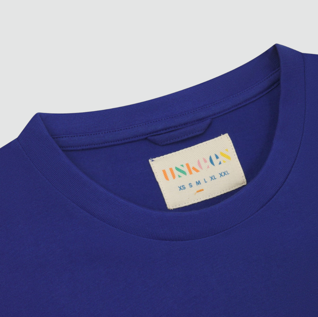 USKEES #7006 T-shirt in Ultra Blue - Organic cotton jersey, enzyme-washed for comfort. Loose, comfortable fit. Available now