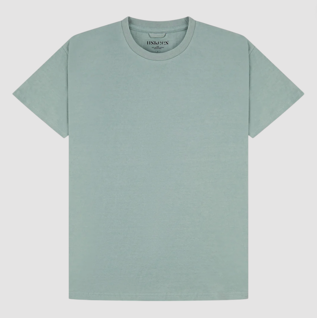 Steel grey loose-fit T-shirt made from medium-weight organic cotton jersey, enzyme washed for a soft, lived-in feel.