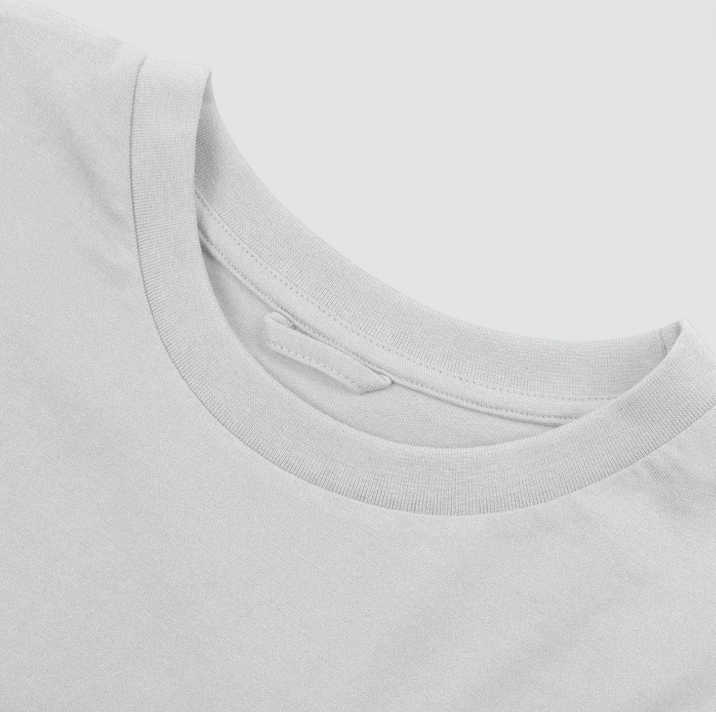 Close-up of a white t-shirt.