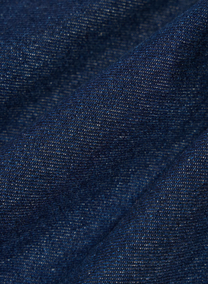 Close-up of dark blue fabric texture.